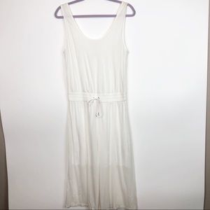 Helmut Lang White Tie Waist Lined Dress Medium